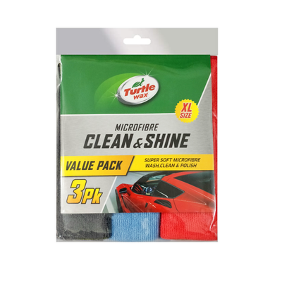 Turtle Wax XL Microfibre Clean & Shine cloth, car washing and polishing, Value Pack of 3 in Grey, Blue, Red colour. For car care in India. Turtle Wax XL Microfibre Clean & Shine cloth, car washing and polishing, Value Pack of 3 in Grey, Blue, Red colour. For car care in India.