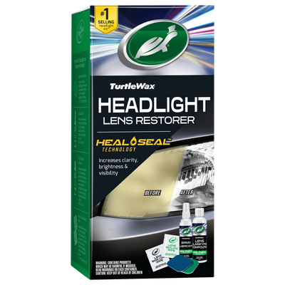 Turtle Wax headlight restoration kit improves clarity, brightness and visibility. Includes lens clarifying and sealing wipes for cars. Turtle Wax headlight restoration kit improves clarity, brightness and visibility. Includes lens clarifying and sealing wipes for cars.