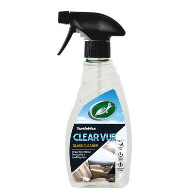 Turtle Wax Clear Vue Glass Cleaner 300ml bottle. Spray for streak-free car glass, interior, and mirrors. Quick, easy, and powerful clean. Turtle Wax Clear Vue Glass Cleaner 300ml bottle. Spray for streak-free car glass, interior, and mirrors. Quick, easy, and powerful clean.