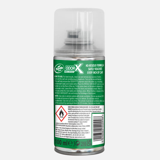 Turtle Wax Odor-X Whole Car Blast Bubblegum 100ml freshens car interiors. Indian auto detailers prefer this for odor elimination.