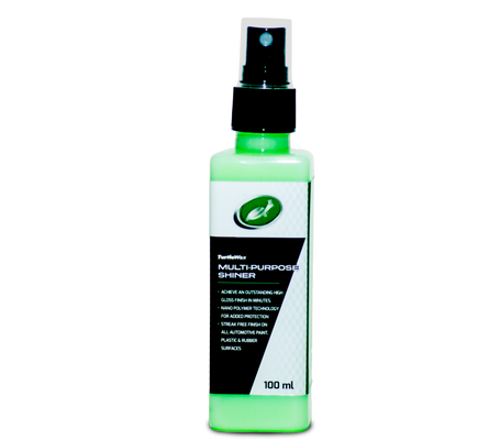 Turtle Wax Shiner for Indian cars (100ml). Nano tech high gloss finish. For paint, plastic & rubber. Streak free. Turtle Wax Shiner for Indian cars (100ml). Nano tech high gloss finish. For paint, plastic & rubber. Streak free.