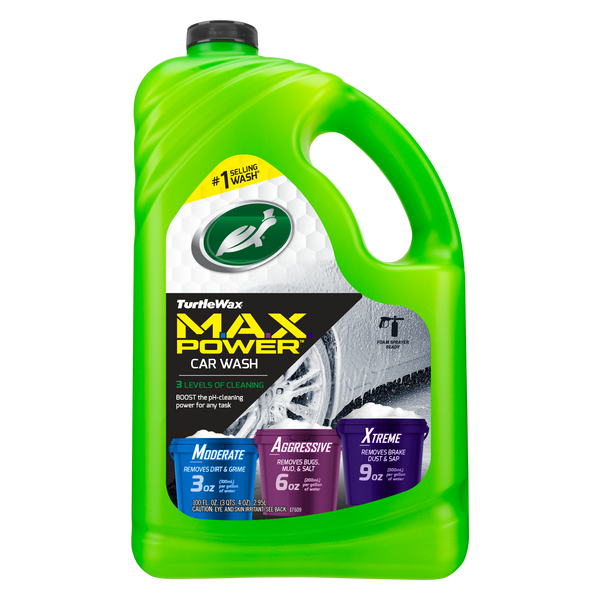 Turtle Wax MAX Power car wash, 2.95L, removes dirt, bugs, mud, salt, brake dust. 3 cleaning levels for every car. #1 wash in India.