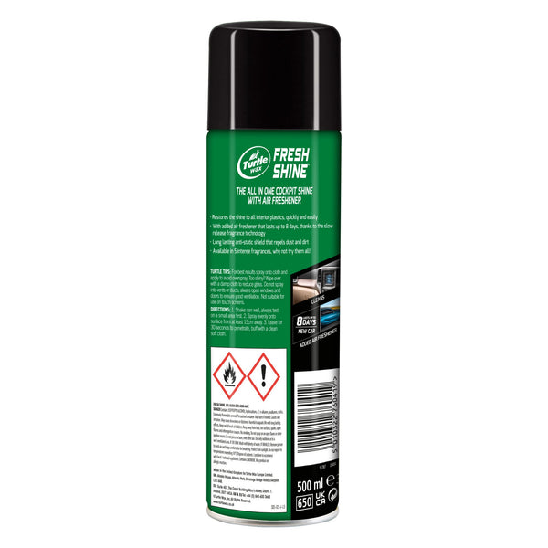 Turtle Wax Fresh Shine Cockpit Shine: Interior cleaner & air freshener for cars. Cleans & protects dashboard plastic in India.