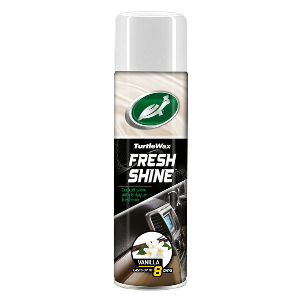 Turtle Wax Fresh Shine vanilla scent. Cockpit shine with 8-day air freshener. Car care product from India. Turtle Wax Fresh Shine vanilla scent. Cockpit shine with 8-day air freshener. Car care product from India.