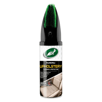 Turtle Wax Upholstery Cleaner & Protector 400ml. Deep cleaning with green brush head. Odour eliminator ideal for car seats in India. Turtle Wax Upholstery Cleaner & Protector 400ml. Deep cleaning with green brush head. Odour eliminator ideal for car seats in India.