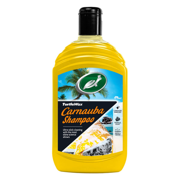 Turtle Wax Carnauba Shampoo 500ml. Tropical scent for car washing. Enriched with Carnauba for shiny cleaning in India. Turtle Wax Carnauba Shampoo 500ml. Tropical scent for car washing. Enriched with Carnauba for shiny cleaning in India.
