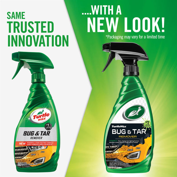 Turtle Wax Bug & Tar Remover, 473ml, new look! Powerful formula for car surface cleaning. Removes stains, bug residue, & tar easily.