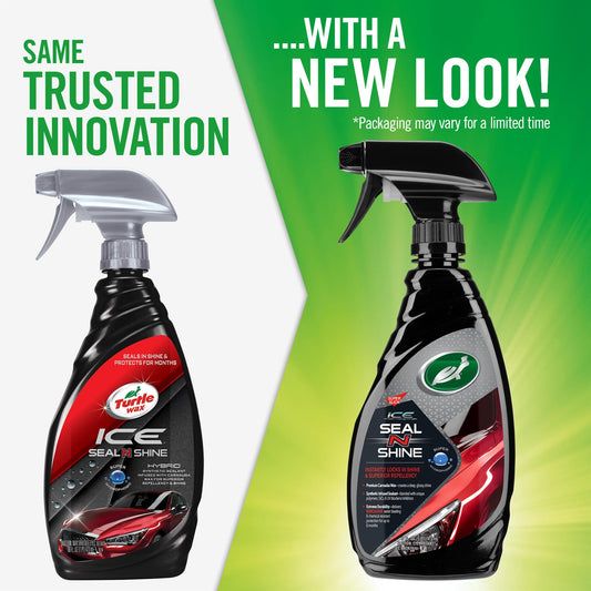 Turtle Wax ICE Seal N Shine! See before and after bottle images. Car sealant, instant shine, & water repellent carnauba wax from Turtle Wax.