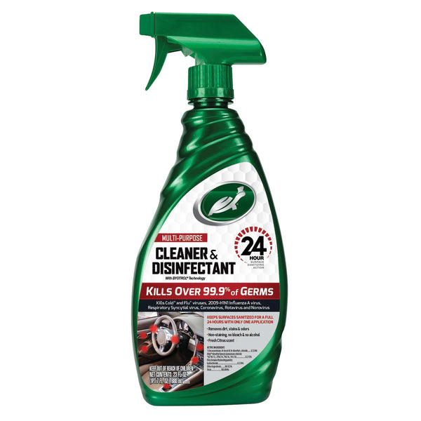 Turtle Wax multi-purpose cleaner & disinfectant 680ml. Kills 99.9% germs, cold & flu viruses. 24hr sanitizing action. Car interior cleaning. Turtle Wax multi-purpose cleaner & disinfectant 680ml. Kills 99.9% germs, cold & flu viruses. 24hr sanitizing action. Car interior cleaning.