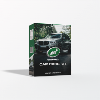 Turtle Wax Car Care Kit box featuring a modern SUV. Complete car care DIY essentials for Indian car owners.