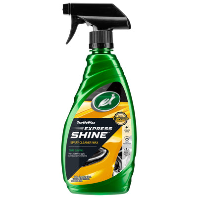 Turtle Wax Express Shine™ spray bottle. Car cleaning product for intense shine and paint protection. Carnauba wax for durability.