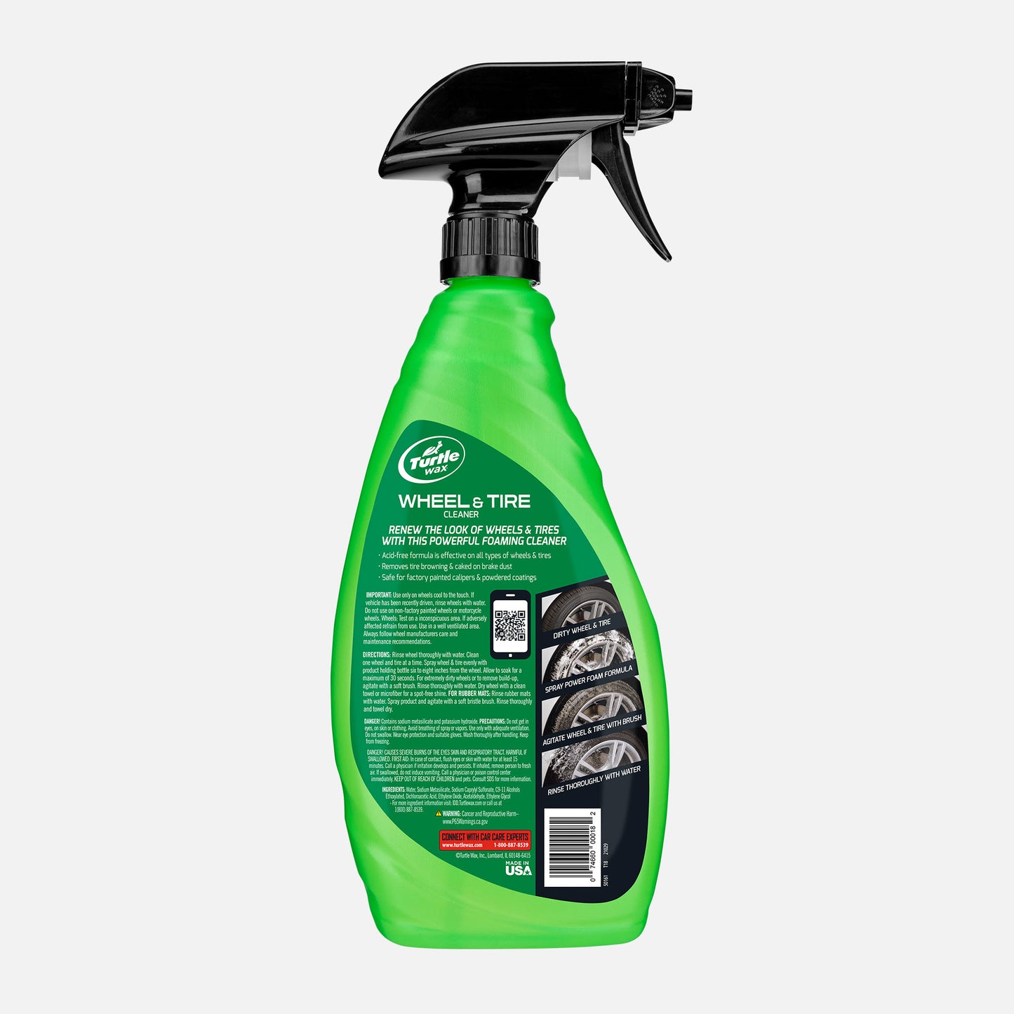 Turtle Wax Wheel & Tyre Cleaner (680ml) for Indian car wheels & tyres. Acid-free formula removes brake dust & grime. Gives new look!