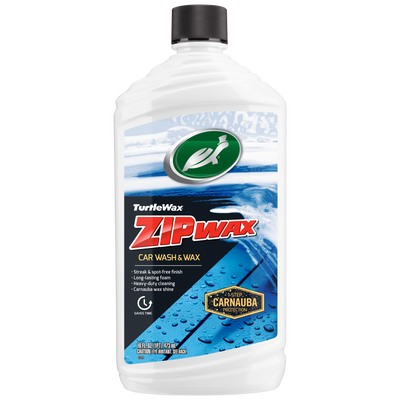 Turtle Wax Zip Wax auto wash, 473ml. Carnauba wax shine for Indian cars. Spot-free, long-lasting foam. Car detailing made easy.
