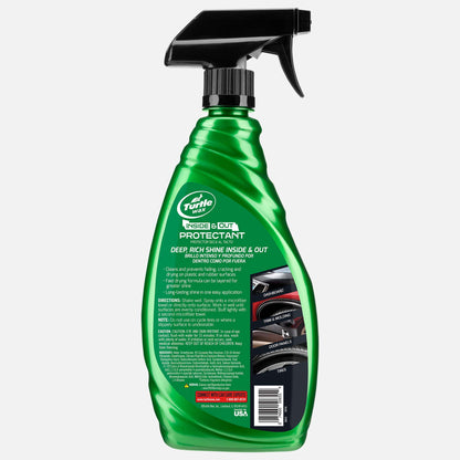 Turtle Wax Inside & Out protectant for cars. For dashboard, tyres, trim and doors. Gives deep shine to vehicle surfaces.