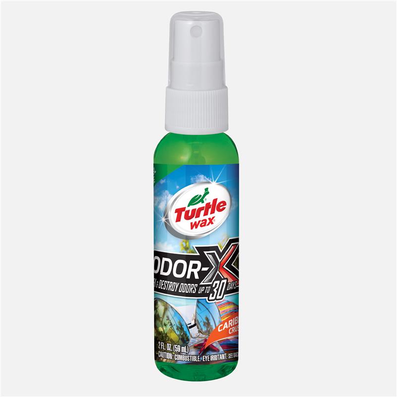 Turtle Wax Odor-X Caribbean Crush scent in a spray bottle (59 ml). Ideal for Indian consumers to remove bad smell from car.