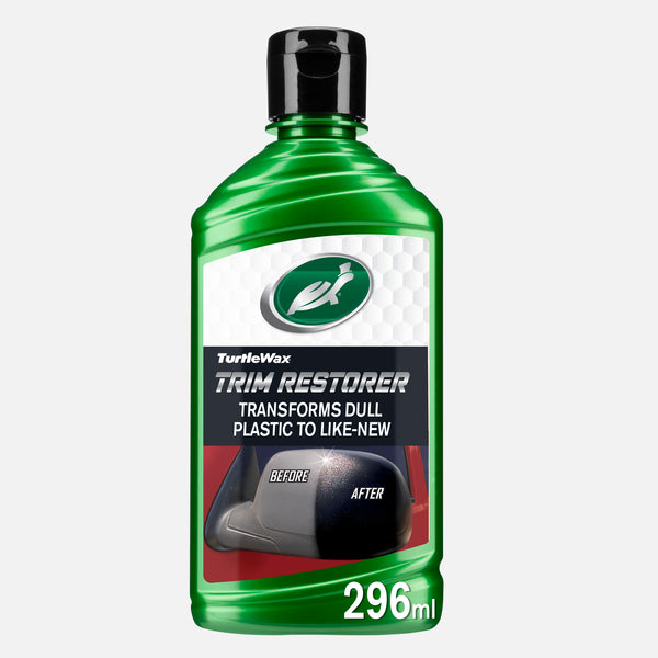 Turtle Wax Trim Restorer revitalizes faded car trim (296ml).  Before & After shows like-new finish. Best for Indian car owners!
