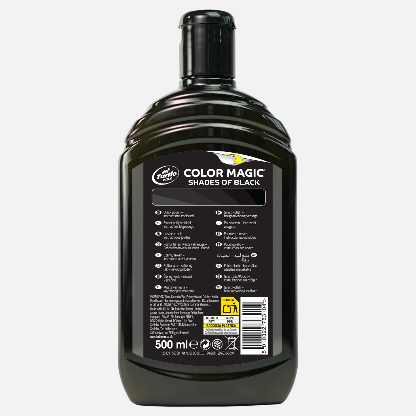 Turtle Wax Color Magic black car polish, 500ml. Restore black car paint. Includes instructions. Available in India.