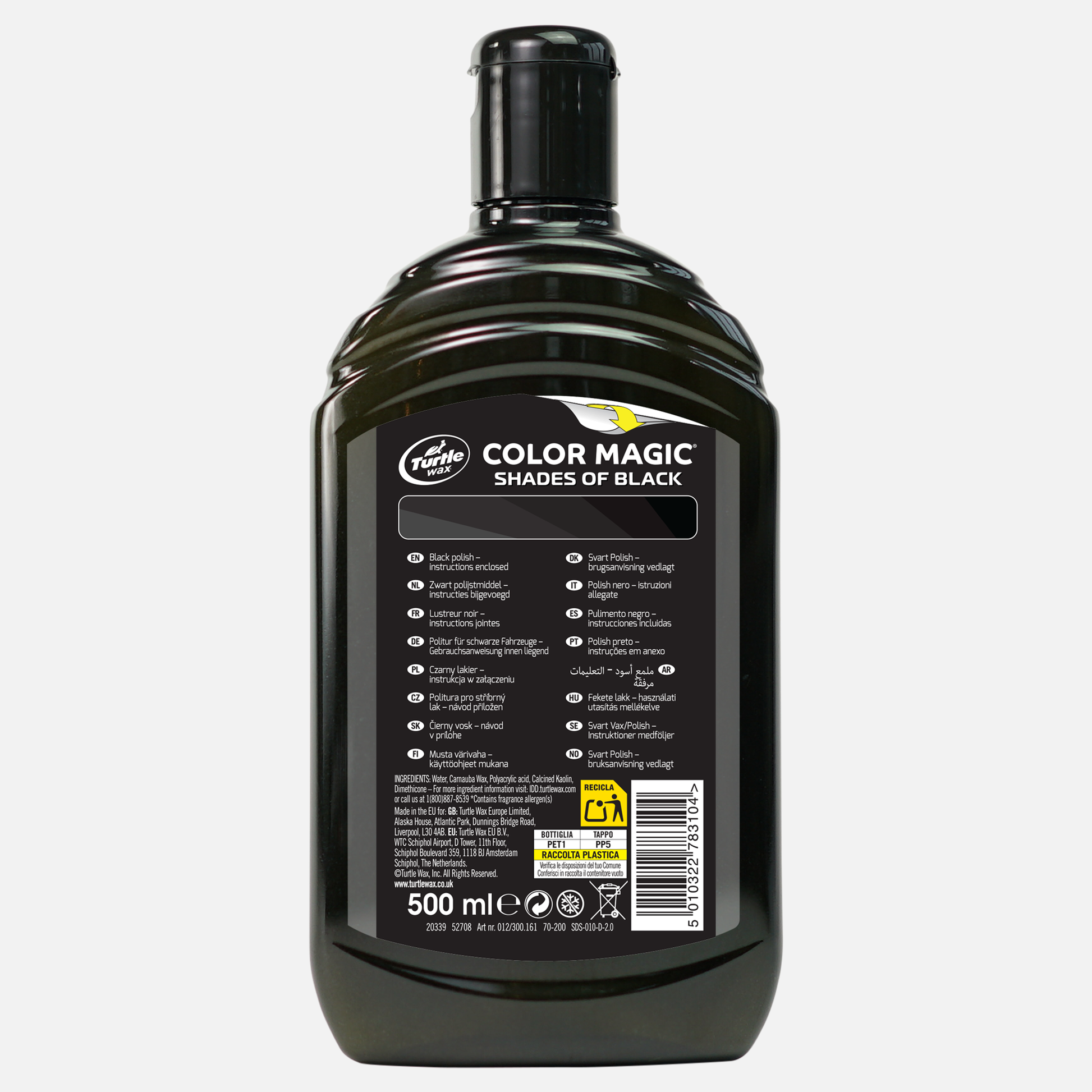 Turtle Wax Color Magic black car polish, 500ml. Restore black car paint. Includes instructions. Available in India.