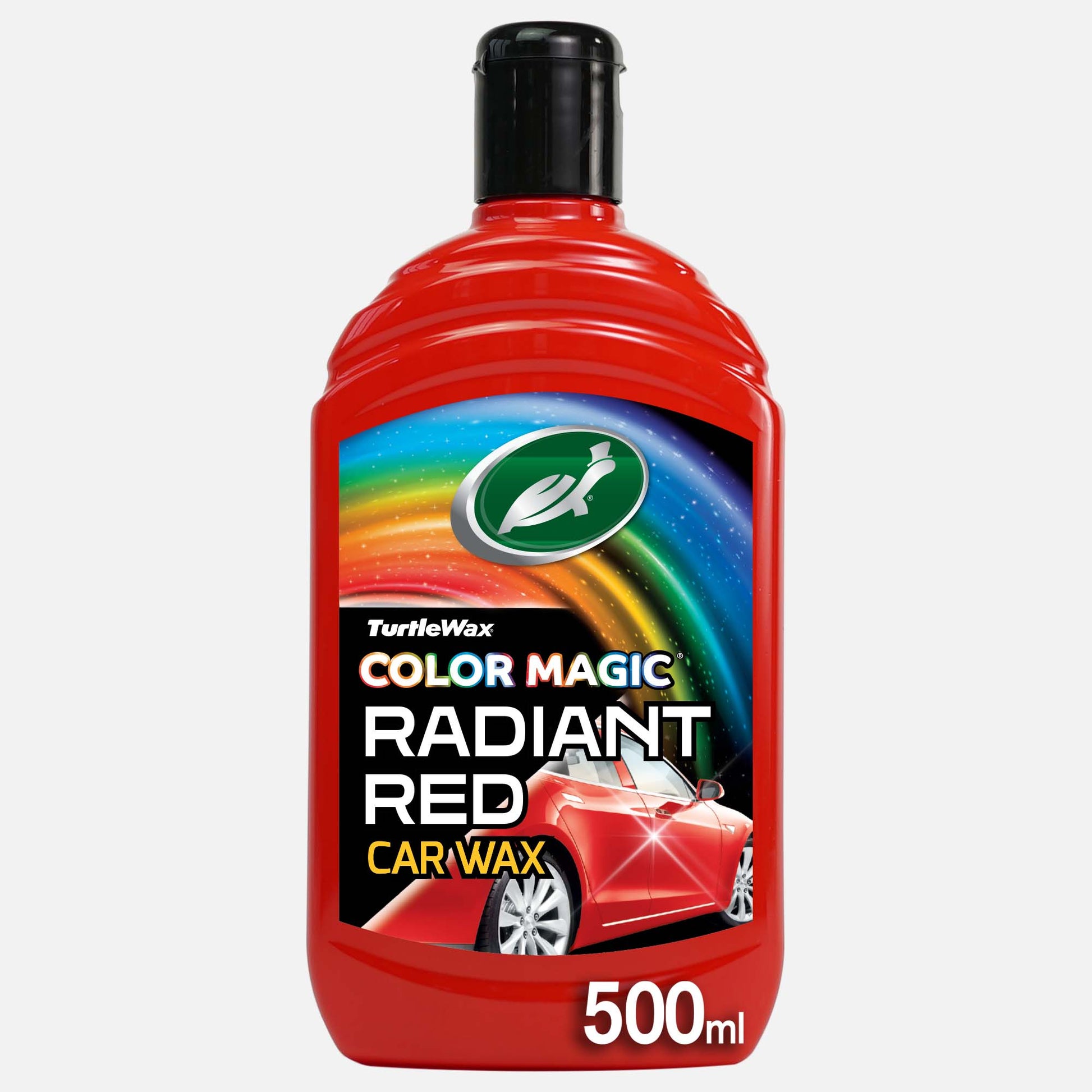 Turtle Wax Color Magic Radiant Red, a car wax product with a red car on its label, suitable for auto detailing in India.
