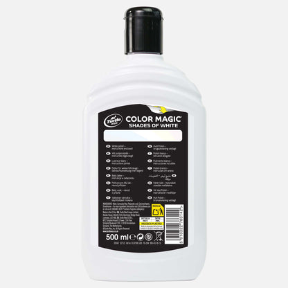 Turtle Wax Color Magic Shades of White: Car polish to restore white car paint luster. Easy application. 500ml bottle for Indian cars.