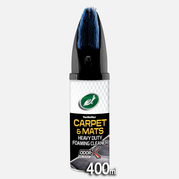 Turtle Wax Upholstery Cleaner & Protector 400ml. Deep cleaning with green brush head. Odour eliminator ideal for car seats in India.