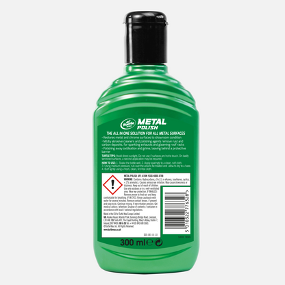 Turtle Wax Metal Polish: All-in-one metal surface solution. Restores chrome and removes rust. 300ml size. Excellent for car detailing.