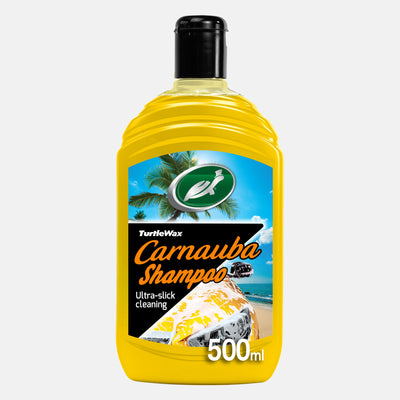 Turtle Wax Carnauba Shampoo 500ml. Tropical scent for car washing. Enriched with Carnauba for shiny cleaning in India.