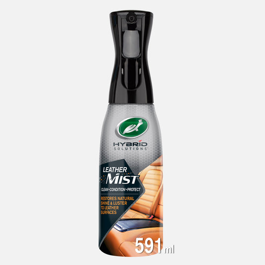 Turtle Wax Hybrid Solutions Leather Mist. Cleans, conditions & protects. For leather shine & luster in Indian weather.