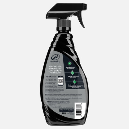 Turtle Wax tire shine for deep, dark, adjustable shine. Prevents sling with graphene & acrylic tech, ideal for car care in India.