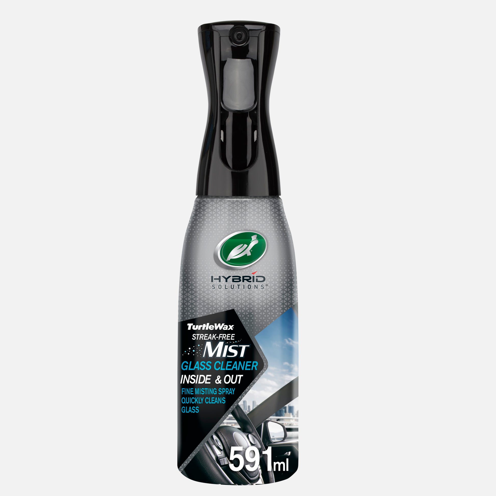 Turtle Wax Hybrid Solutions streak-free mist for glass cleaning, inside & out, in a 591ml spray bottle. कार की सफाई के लिए.
