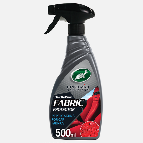 Turtle Wax Hybrid Solutions Fabric Protector, 500ml bottle. Ideal for automotive fabrics; protects against stains, water, and oil.
