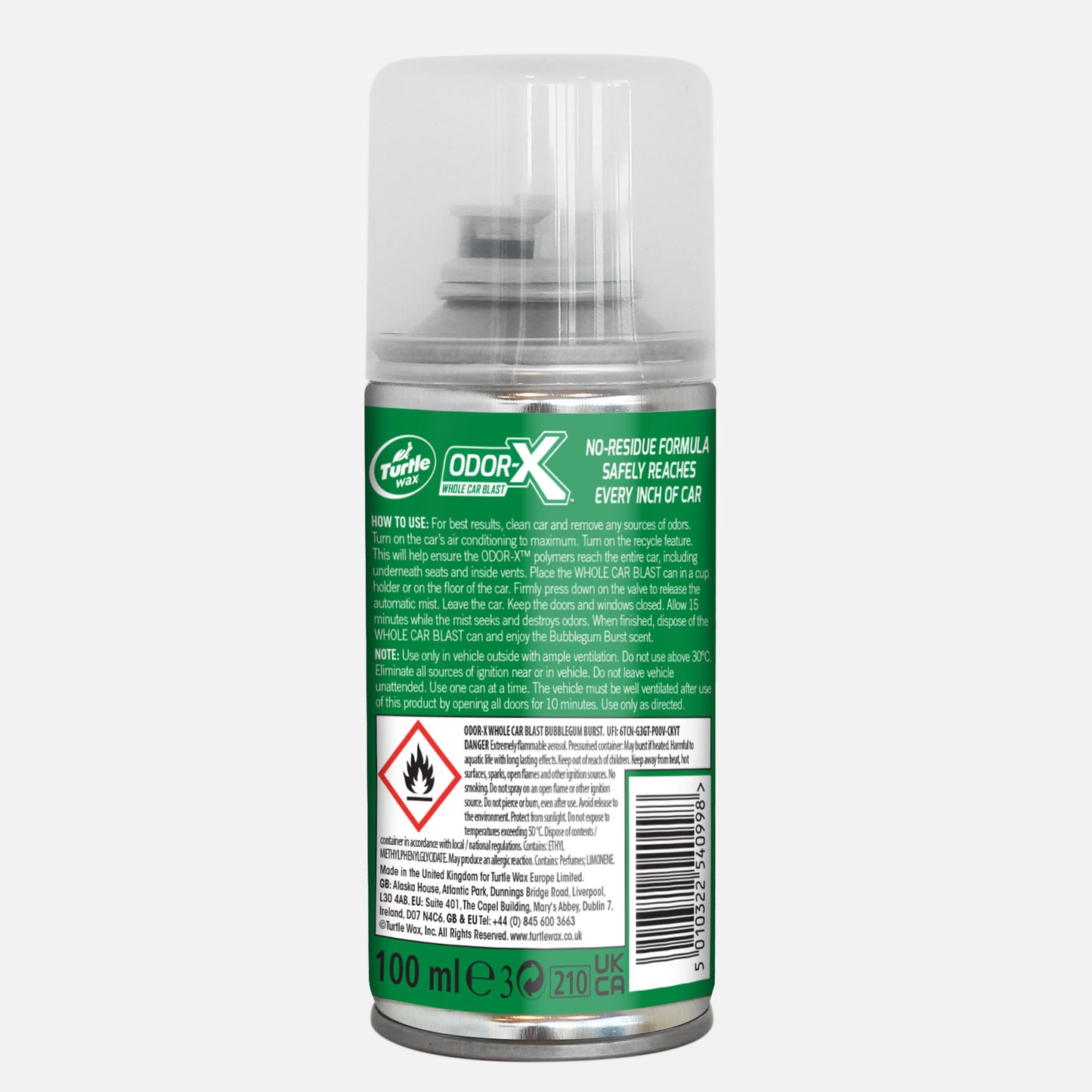 Turtle Wax Odor-X Whole Car Blast Bubblegum 100ml freshens car interiors. Indian auto detailers prefer this for odor elimination.