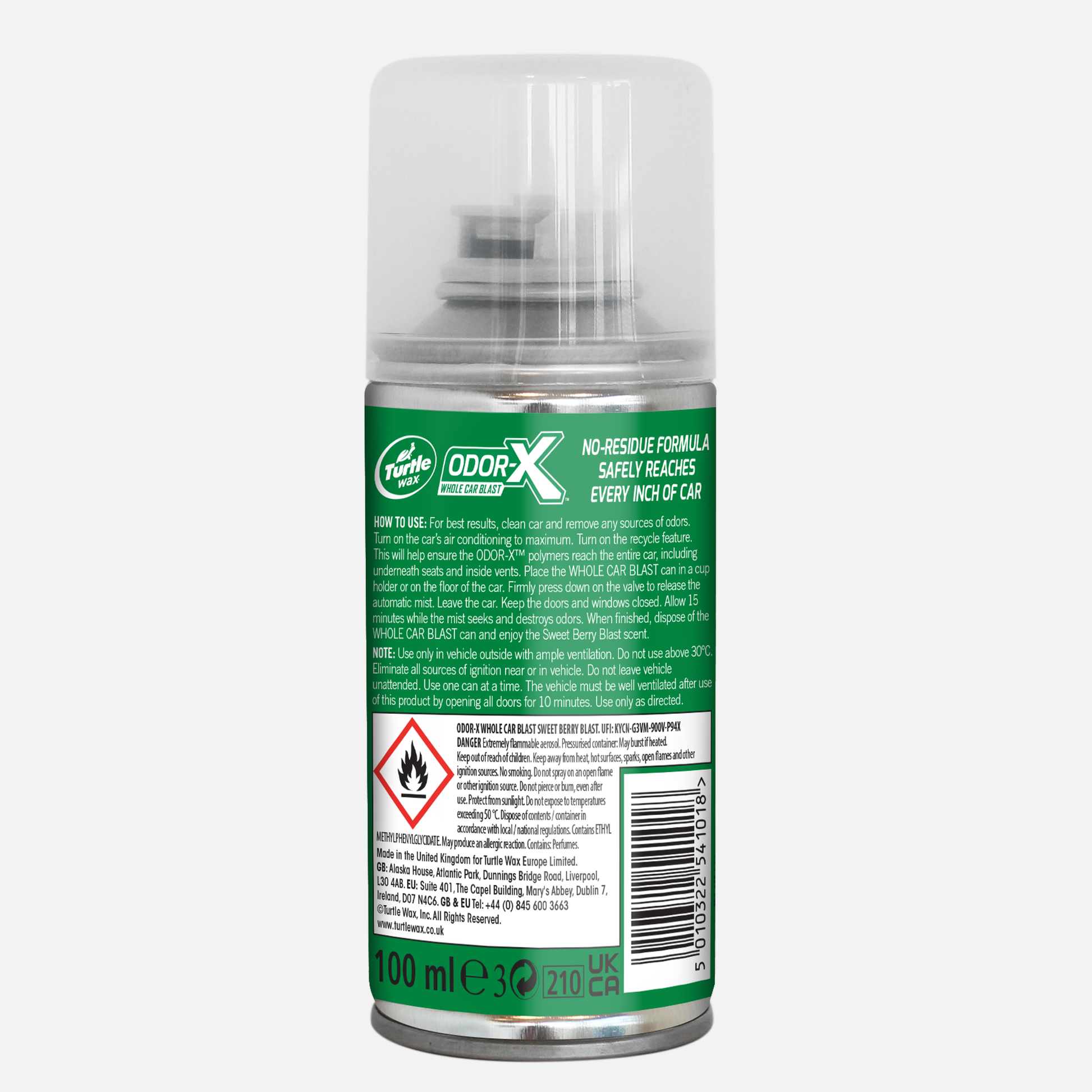 Turtle Wax Odor-X whole car blast in Sweet Berry fragrance neutralizes car odors. Interior freshness for Indian cars with odour elimination tech.