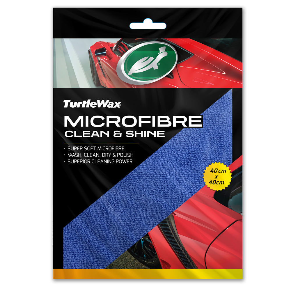 Turtle Wax Microfibre Cloth for car cleaning & polishing. 40x40cm size. Washable and reusable. For Indian car care enthusiasts.