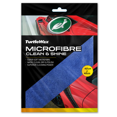 Turtle Wax Microfibre Cloth for car cleaning & polishing. 40x40cm size. Washable and reusable. For Indian car care enthusiasts.
