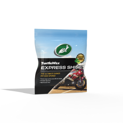 Turtle Wax Express Shine sponge pack, Indian auto care. Motorcycle cleaning product. Easy shine for cars & bikes.