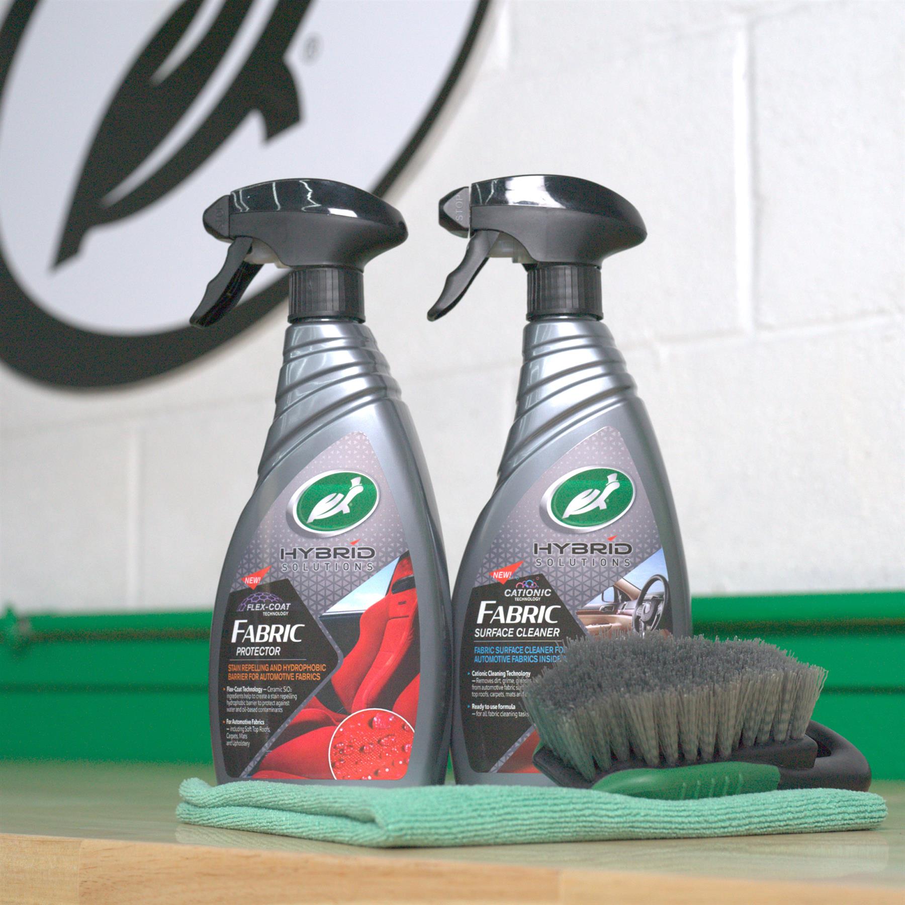 Turtle Wax Hybrid Solutions Fabric Protector/Cleaner set, 500ml. Car seat stain repellent, auto fabric care. Perfect for Indian cars.