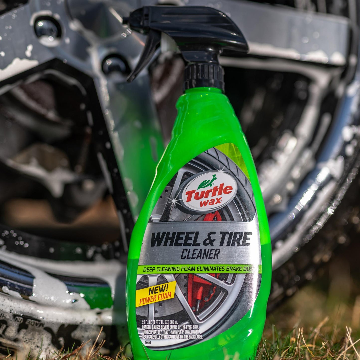 Turtle Wax Wheel & Tire Cleaner, 680ml, power foam. Brake dust remover for car wheels & tyres. ऑटोमोबाइल एक्सेसरीज, भारत.
