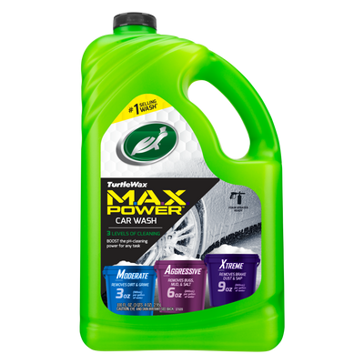Turtle Wax MAX Power car wash, 2.95L, removes dirt, bugs, mud, salt, brake dust. 3 cleaning levels for every car. #1 wash in India.