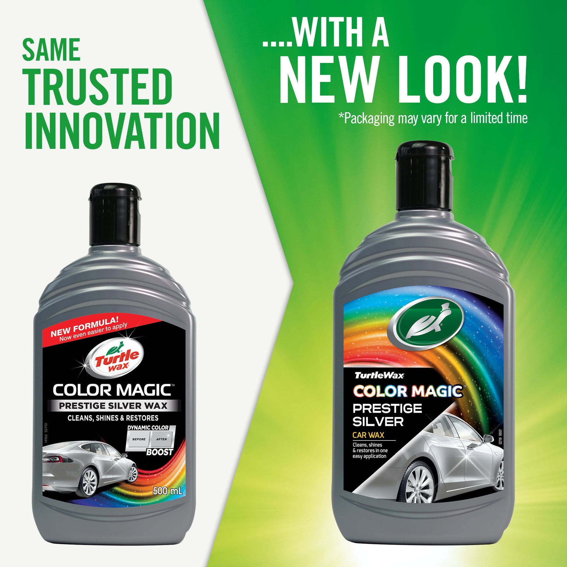 Turtle Wax Color Magic Prestige Silver for car cleaning. Cleans, shines and restores silver cars. New look, 500ml size.