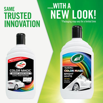 Turtle Wax Color Magic Bright White, cleans, shines & restores. For cars in India. Available in 500ml size.