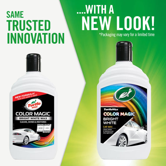 Turtle Wax Color Magic Bright White, cleans, shines & restores. For cars in India. Available in 500ml size.
