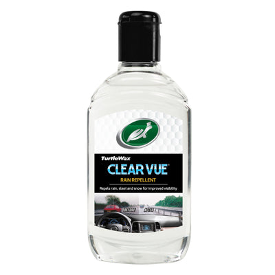 Turtle Wax Clear Vue Rain Repellent (300ml) for car windshield clarity in rain & snow. Enhanced visibility for safe driving in India.