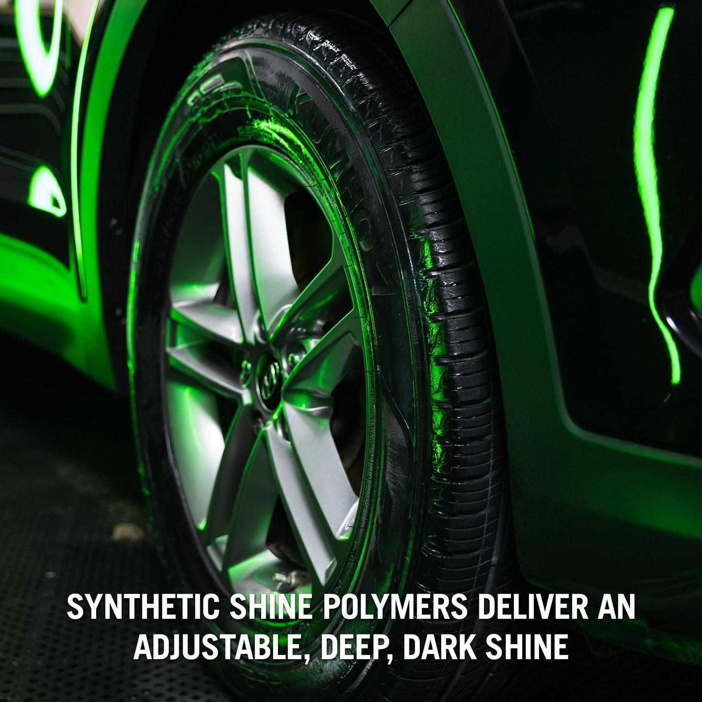 Graphene shine on car tyres & alloys. India's Turtle Wax enhances car detailing with a dark, shiny finish.