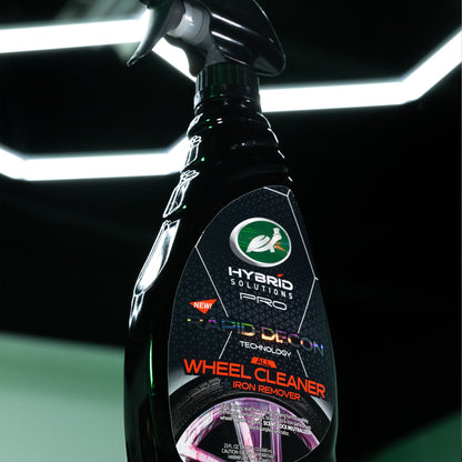 Turtle Wax Hybrid Solutions Pro wheel cleaner, iron remover for vehicles. Rapid Decon technology. Available in India.
