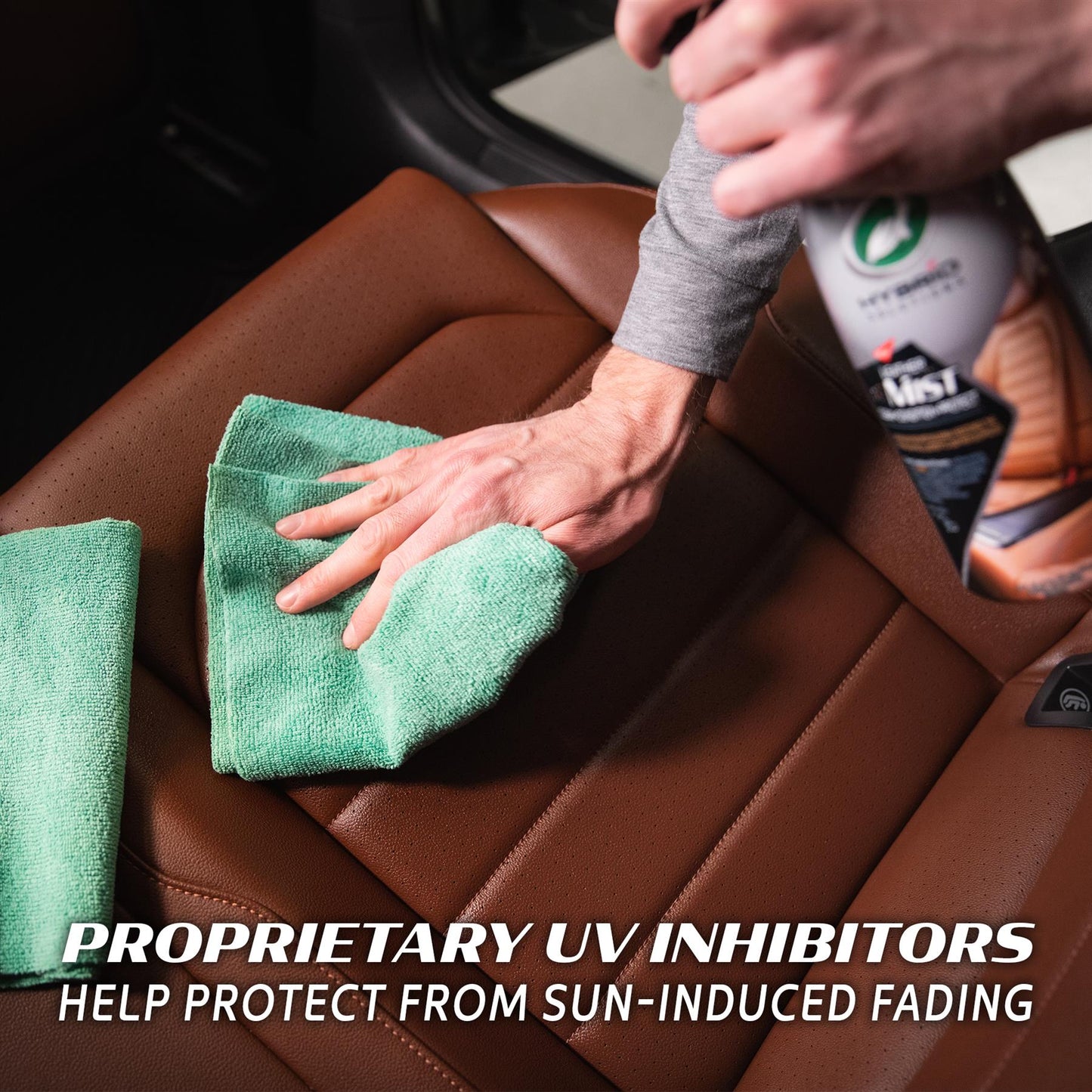 Turtle Wax: Maintaining car leather seats with cleaner and microfiber cloth in India.