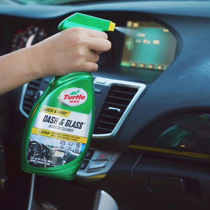 Turtle Wax car interior cleaner sprays dashboard in auto, for screen cleaning, detailer & protection. Tech safe glass & dash. #CarCleaning #TurtleWax