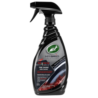 Turtle Wax Hybrid Solutions Graphene Acrylic Tire Shine Spray (769ml). Deep gloss, durability, UV protection for tyres, car care in India.
