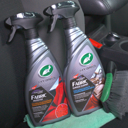 Turtle Wax Hybrid Solutions: Fabric Protector & Fabric Surface Cleaner. Auto interior fabric care for cars, carpets & upholstery. Available in India.